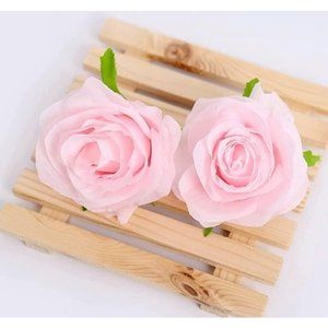 30 Count | Pink Silk Rose 4 Inch Heads and Stems Wedding Bouquet Centerpiece